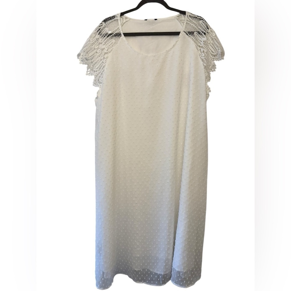 BloomChic Swiss Dot and Lace Dress